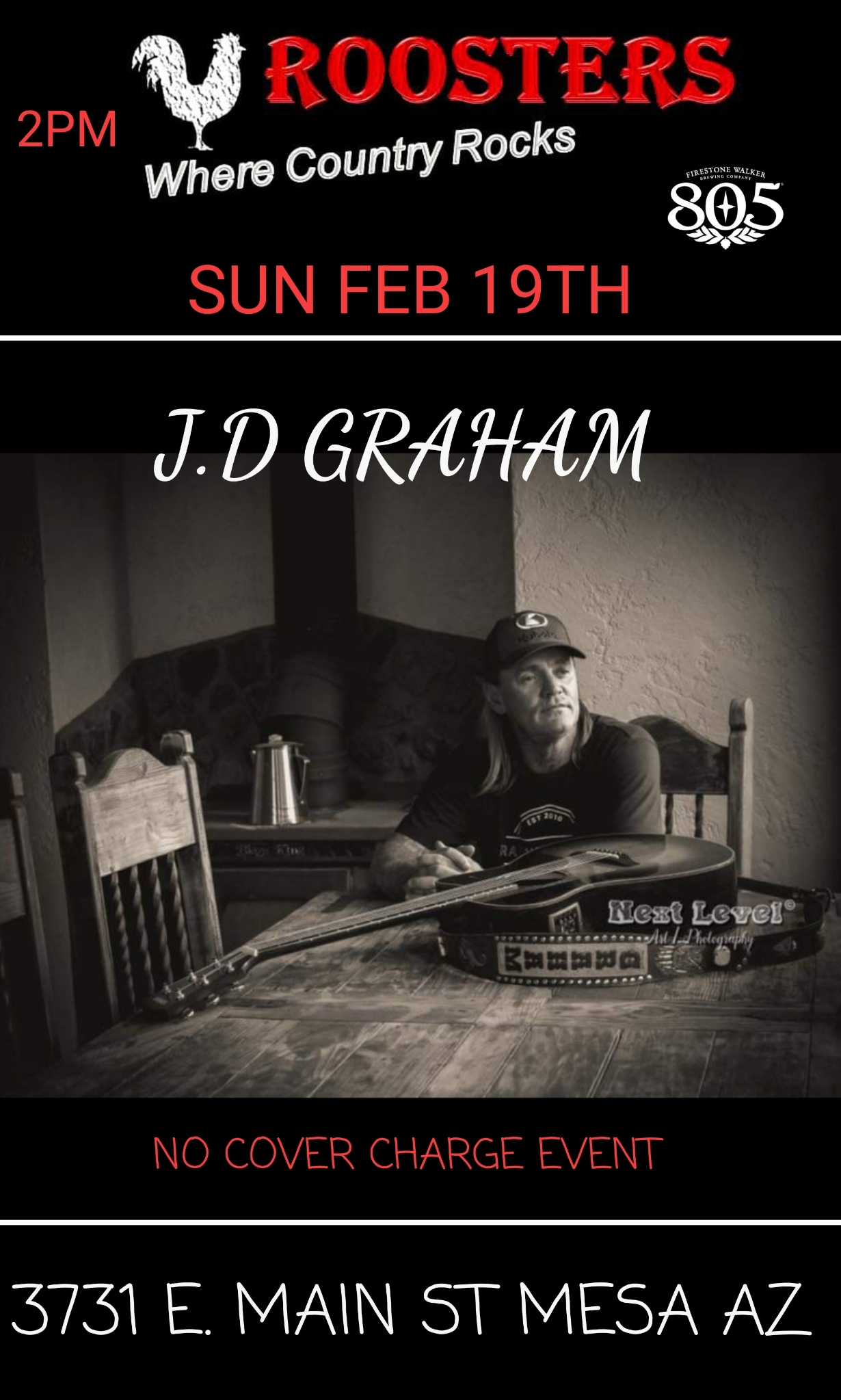 JD Graham Live at Roosters No Cover