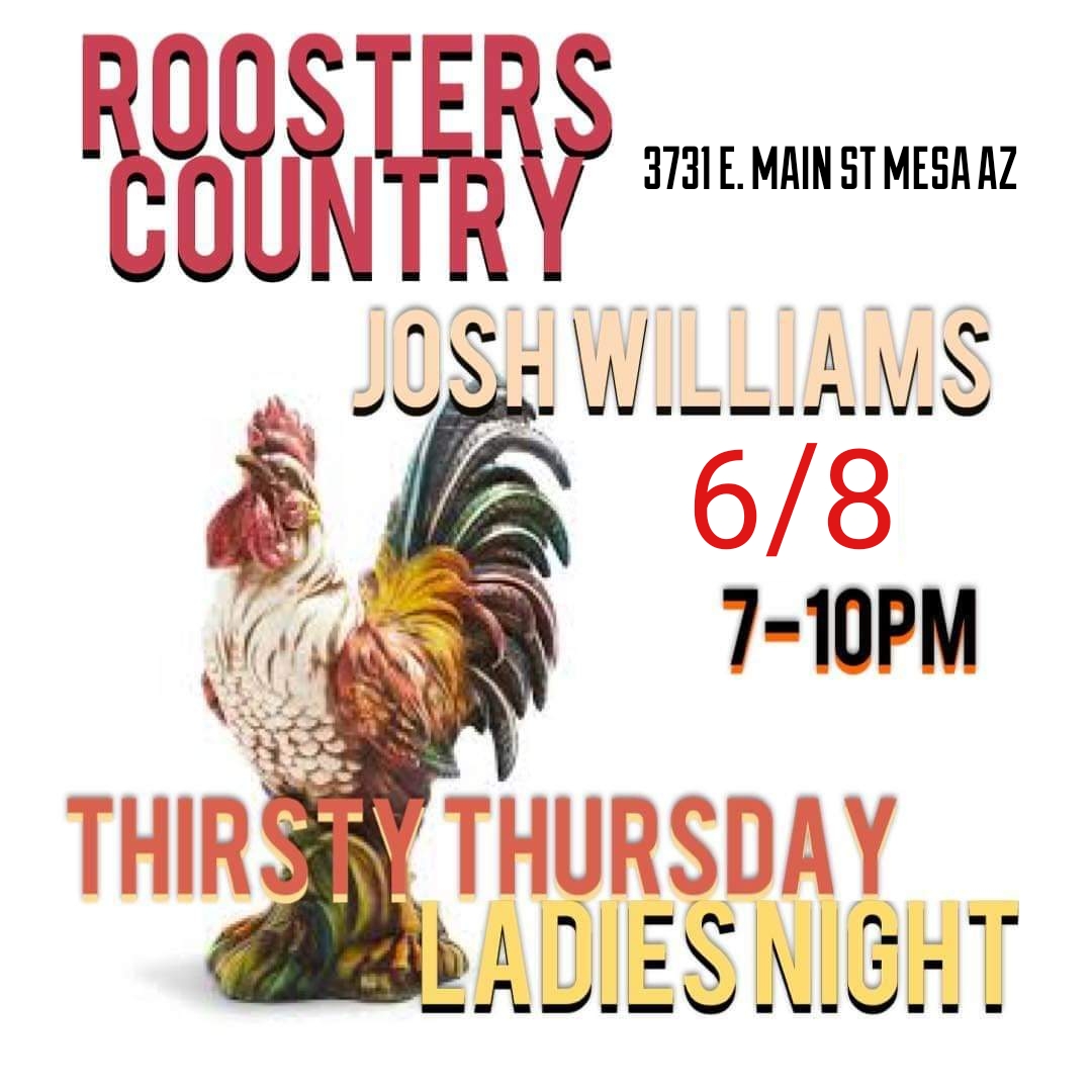 Josh William Live at Roosters – Ladies Night