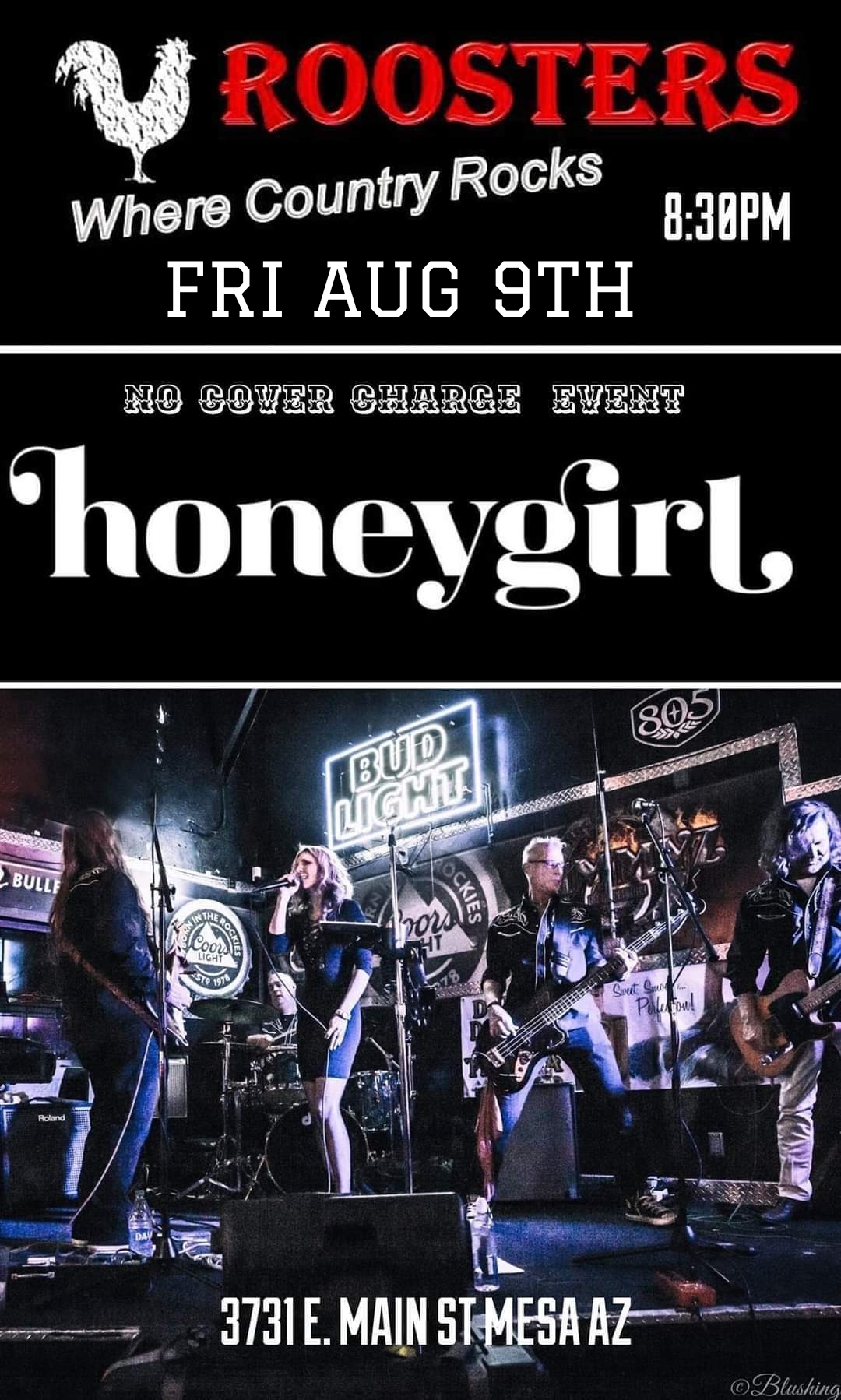 Honeygirl – Live at Roosters – No Cover