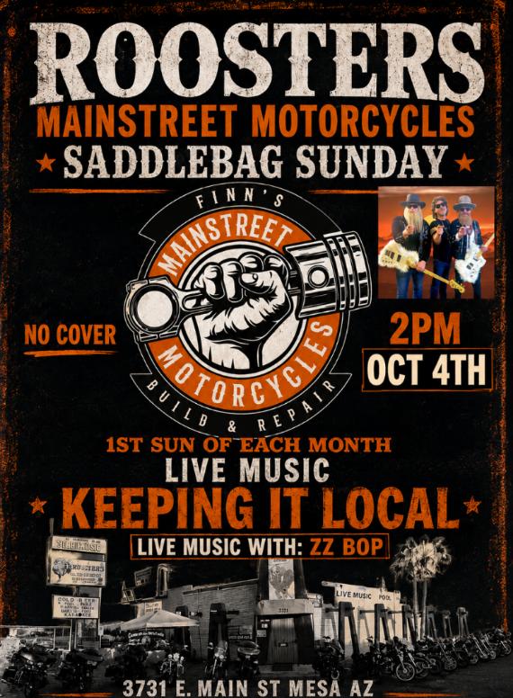 Saddlebag Sunday – Live Music – ZZ Bop
